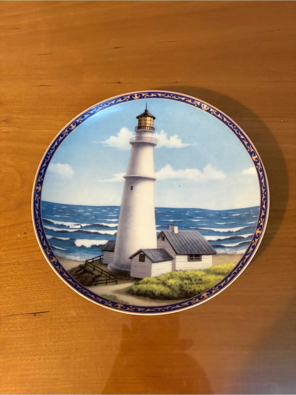Scenic Lighthouse Dinner Plate - Blue & White